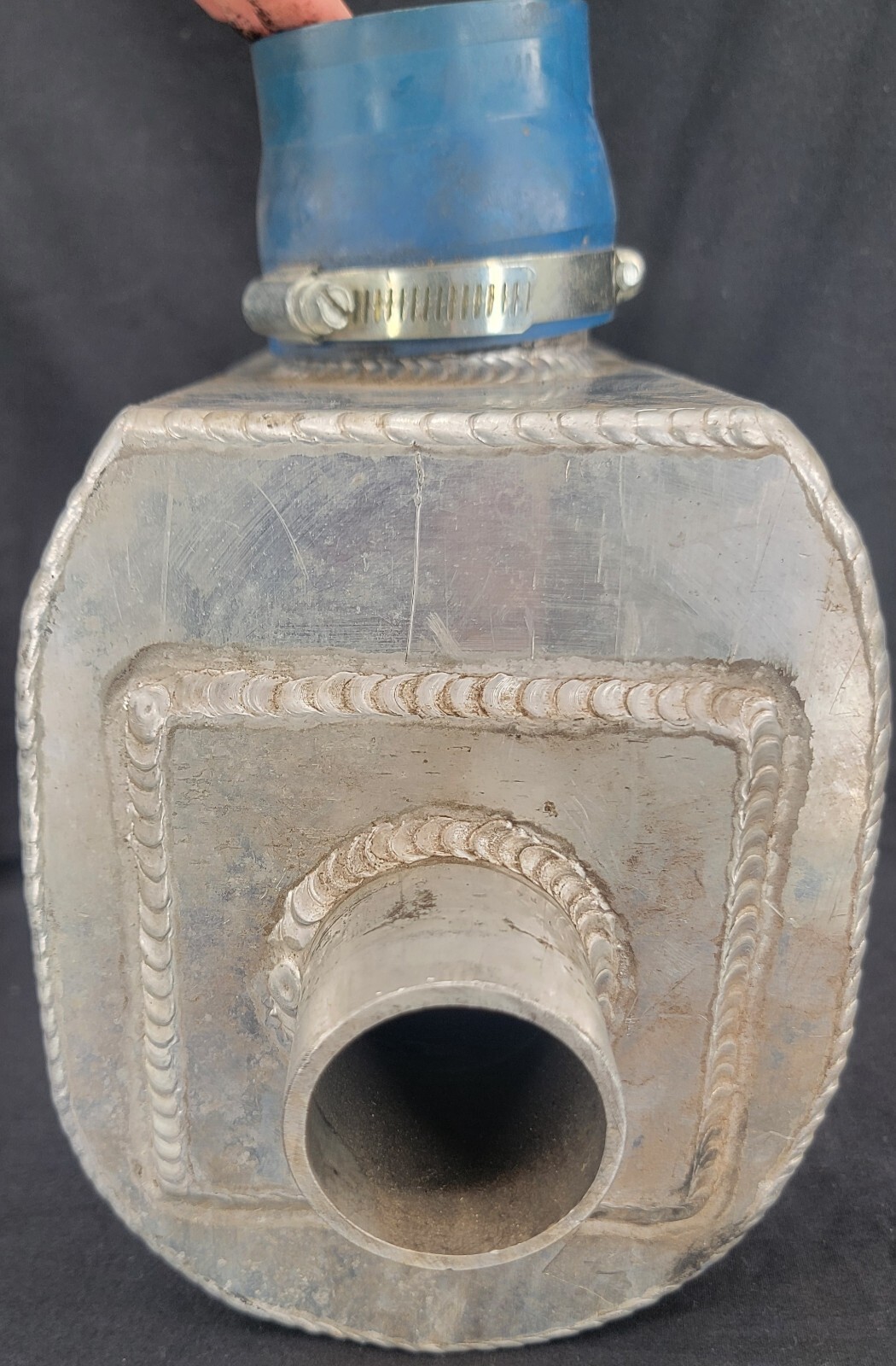 DG Tri-Oval Yamaha Kawasaki Jet Ski Silver Metal Aluminum Exhaust Water Box