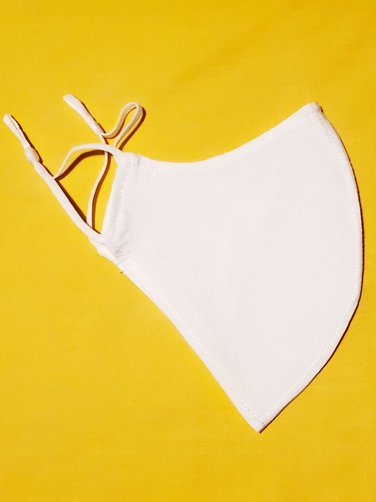 Handmade White Adjustable Face Mask