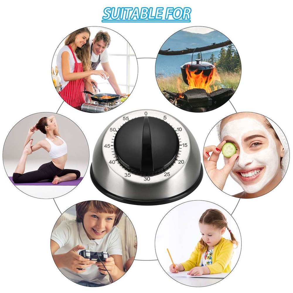 Kitchen Cooking Timer Alarm Count Down Mechanical Timer 60 Minutes Counter Bell