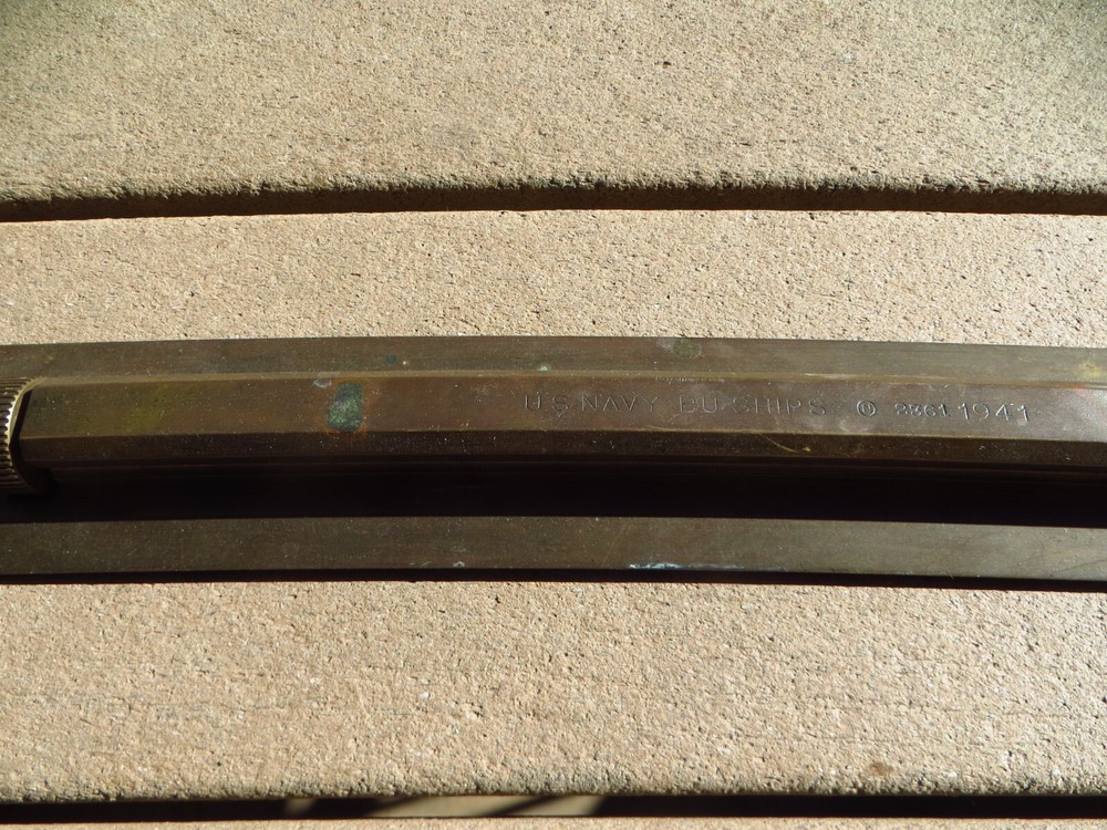 Nautical U.S. Navy Rolling Parallel Ruler Solid Bronze BU Ships 1942 WW2