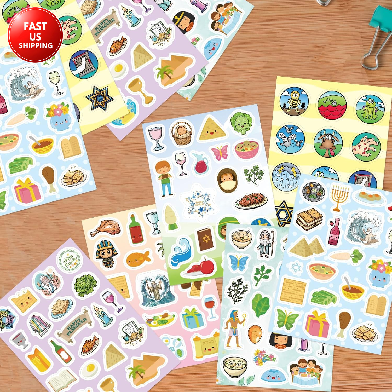 575 Pcs Passover Stickers for Kids Pesach Passover Decorations Gifts for Seder T