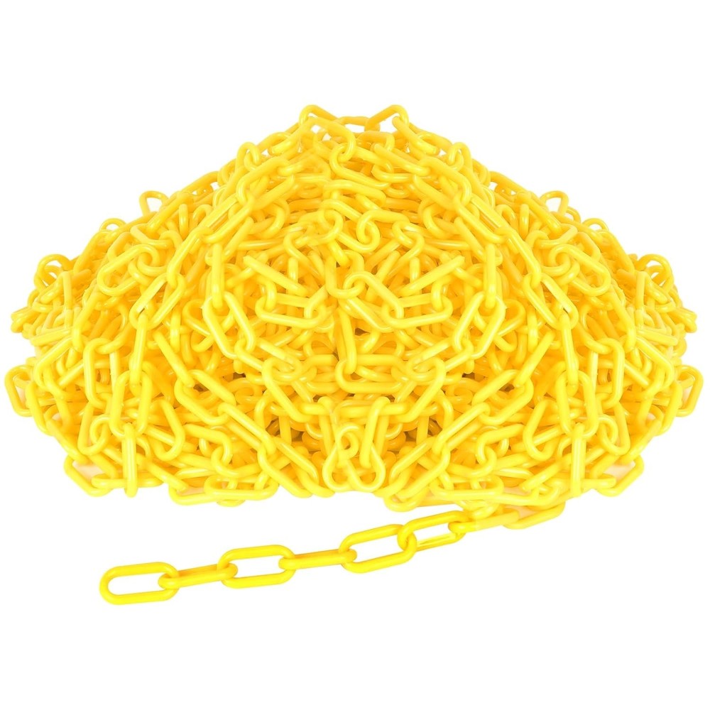 50FT Plastic Chain, Yellow Chain Links, Waterproof 50FT,