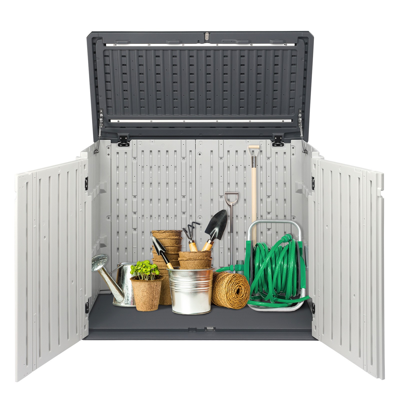 Outdoor Plastic Storage Shed Weather Resistant for Home, Backyard, Garden Tools