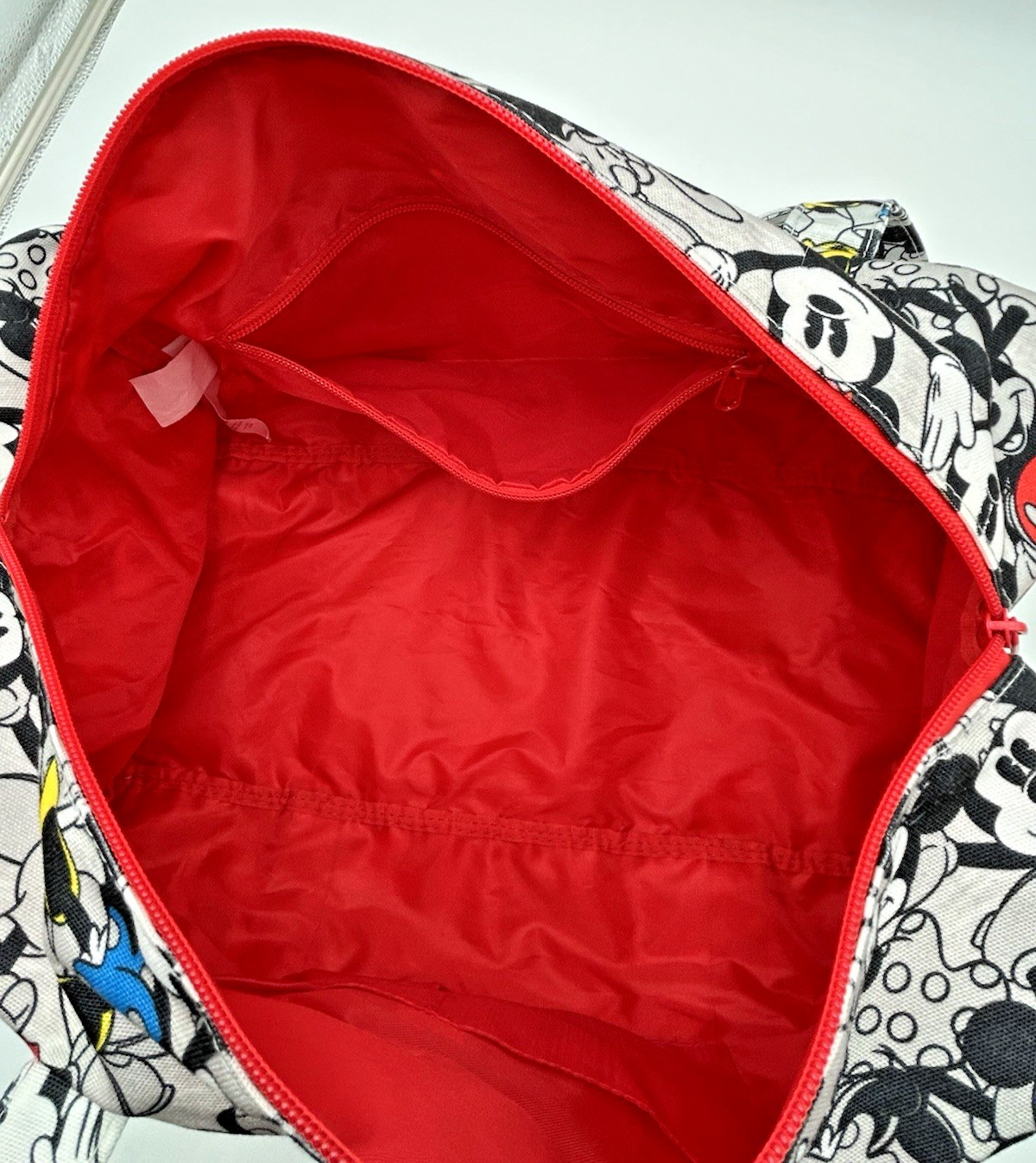 Disney Mickey & Minnie Mouse Gray Multicolor All Over Print Weekender Duffel Bag