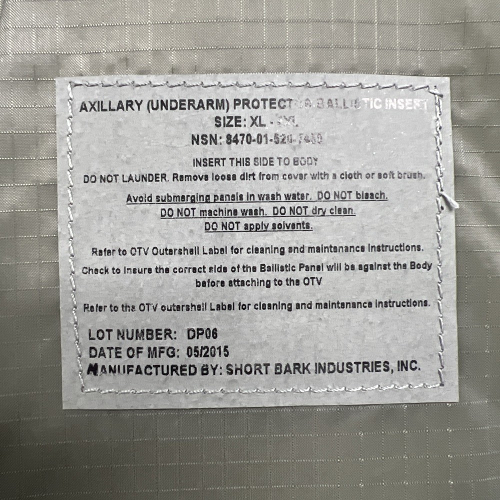 Axillary Protector Ballistic Panel 1 Pair