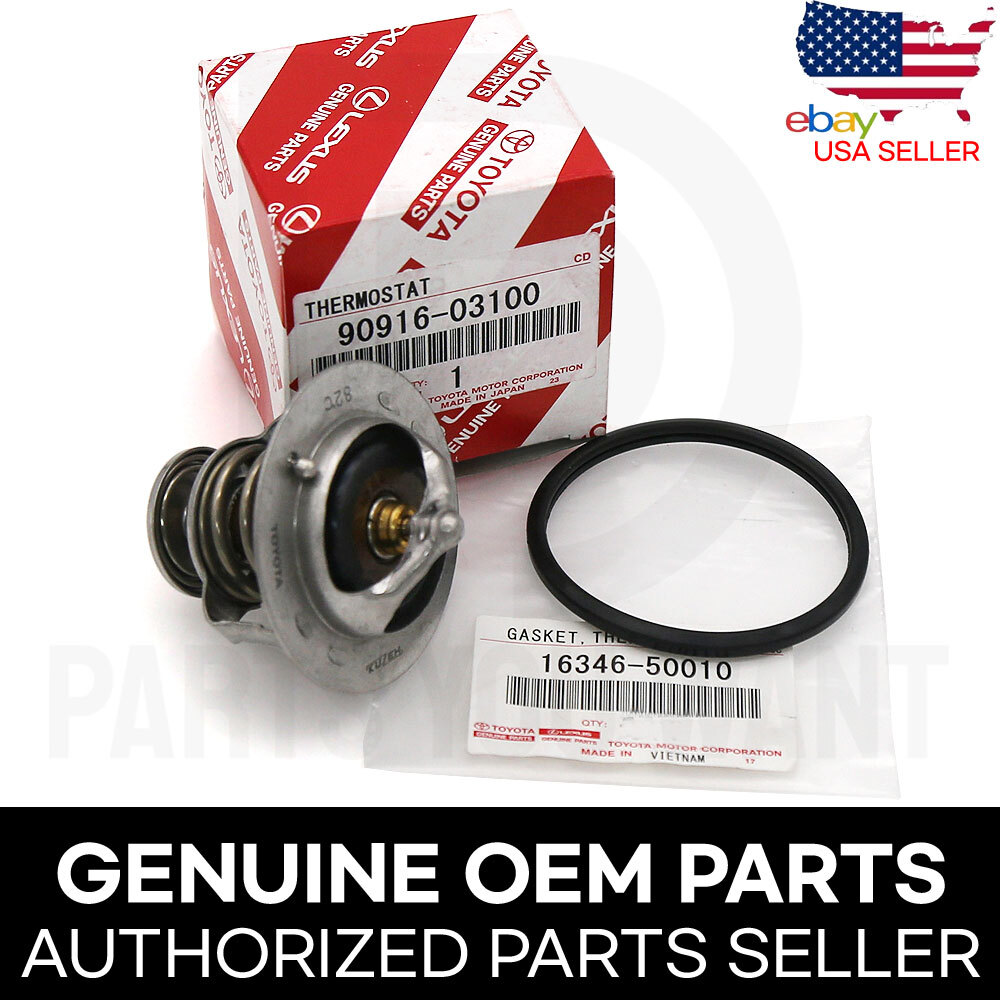 GENUINE Toyota Lexus OEM Coolant Thermostat 90916-03100 + Gasket 16346-50010 SET
