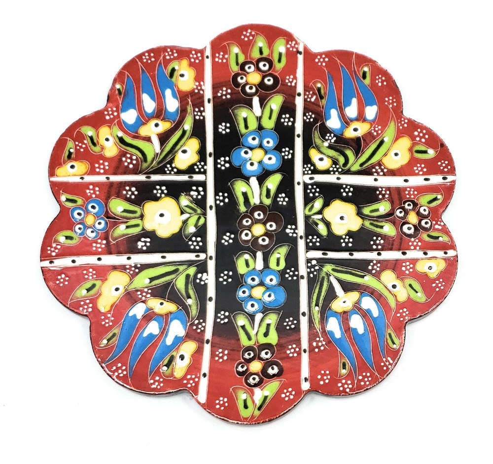 Handmade Turkish Ceramic Pottery Star-Shape Tile Trivet