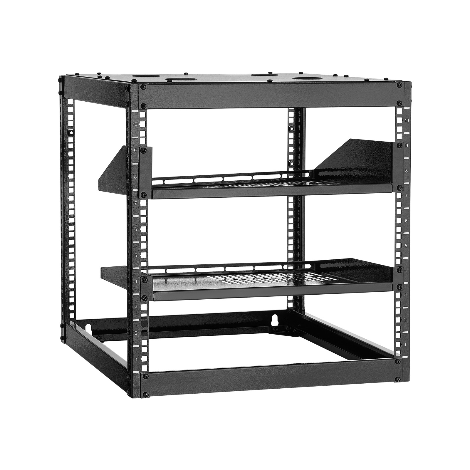 Uimoso 10U Wall-Mount Open Frame Server Rack with Adjustable Shelves