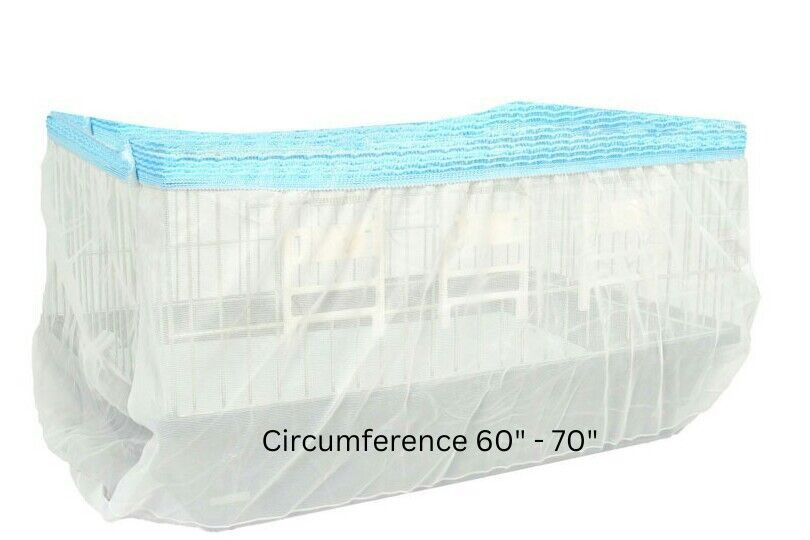 Bird Cage Seed Catcher  Max 70" See-Through, Ventilated, Mess-Free, Washable