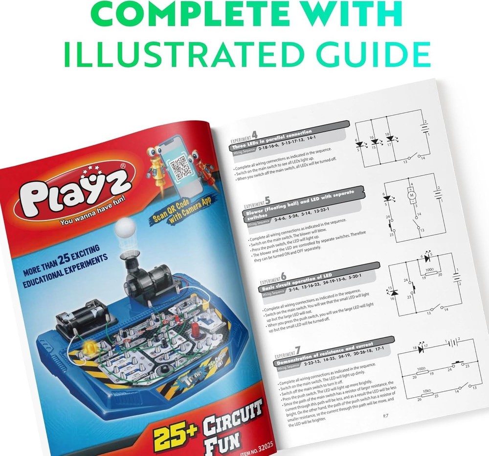Exciting Playz STEM Learning Kit: 25+ Hands-On Electric Circuit Experiments