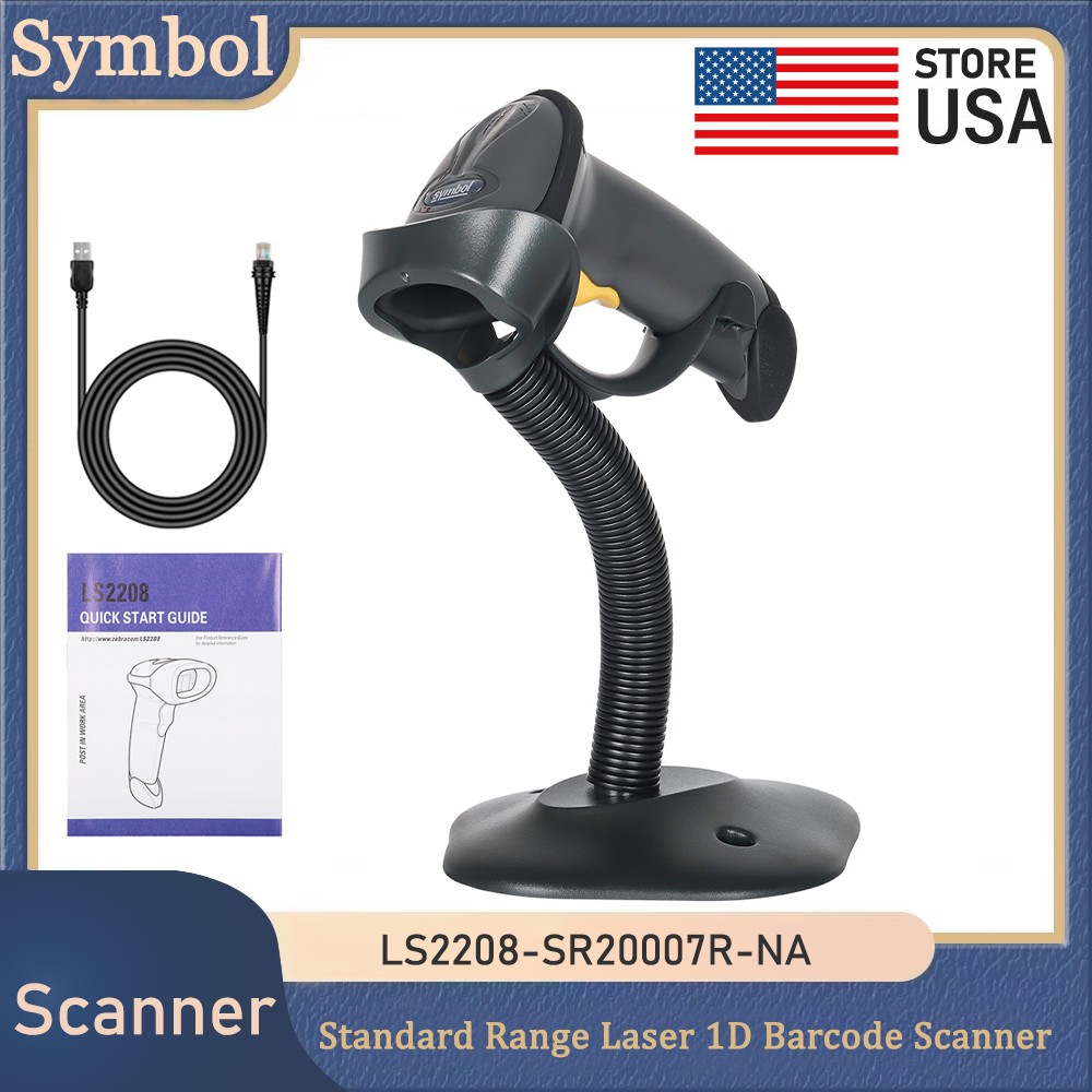 Zebra Symbol Laser Barcode Scanner LS2208-SR20007R-NA Handheld 1D Reader Scanner