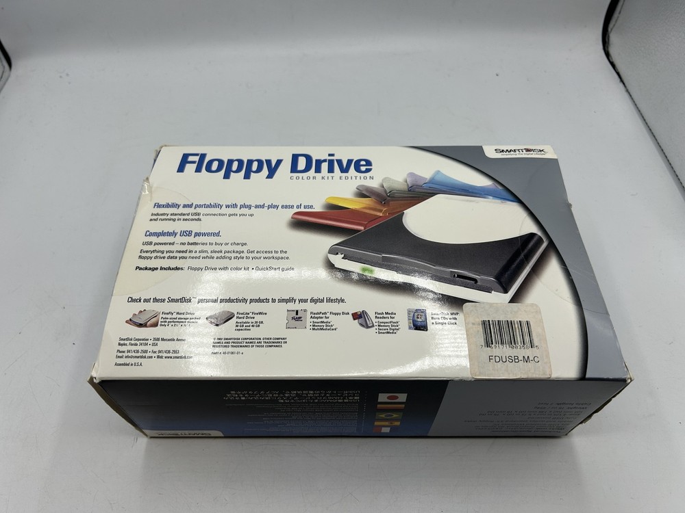 SmartDisk USB iMac 1.44 Floppy Drive FDUSB-M for Macintosh or PC