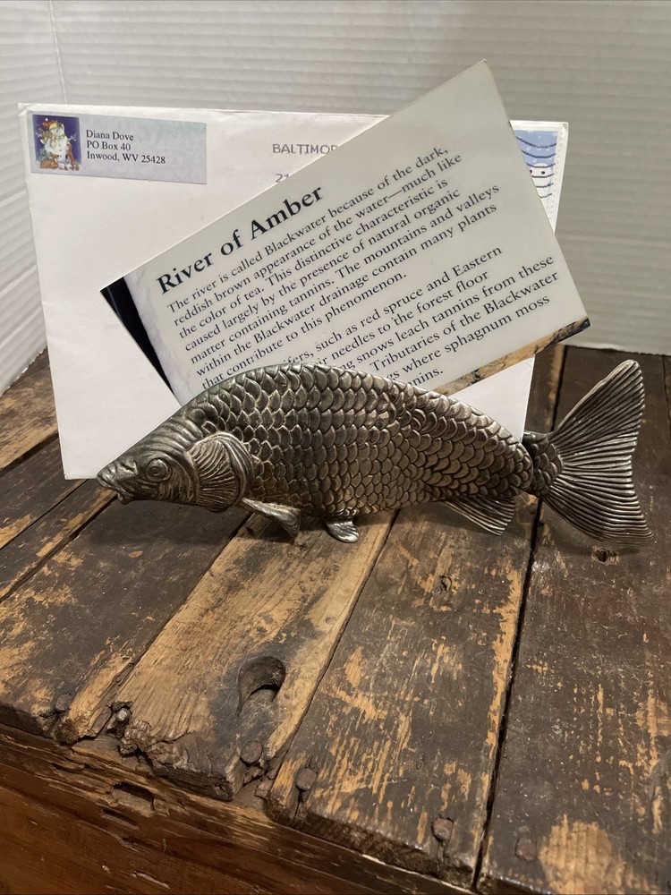 Italian Silver-Plated Metal Fish Letter / Napkin Holder, MODELLO DEPOSITATO