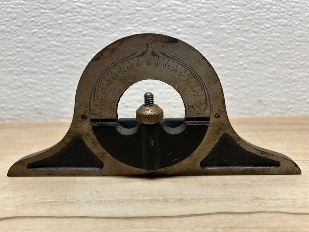 Vintage Metal Machining Woodworking Protractor Tool Head Level