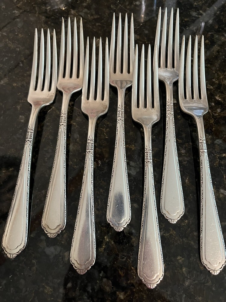 CROMWELL 7 Silverplate A1  Dinner Forks 7 5/8” No Monograms