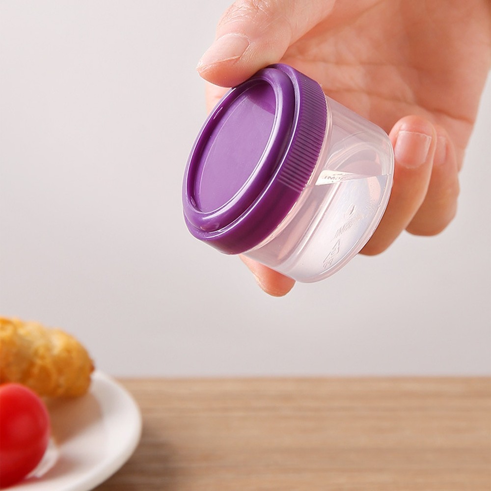 6PCS Mini Clear Plastic Jars With Leakproof Lids Round Clear Container 35ml