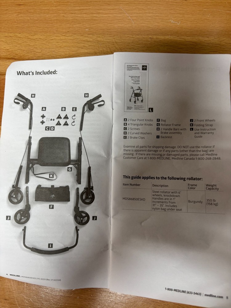 Medline walker Right Rear Brake Assembly Replacement