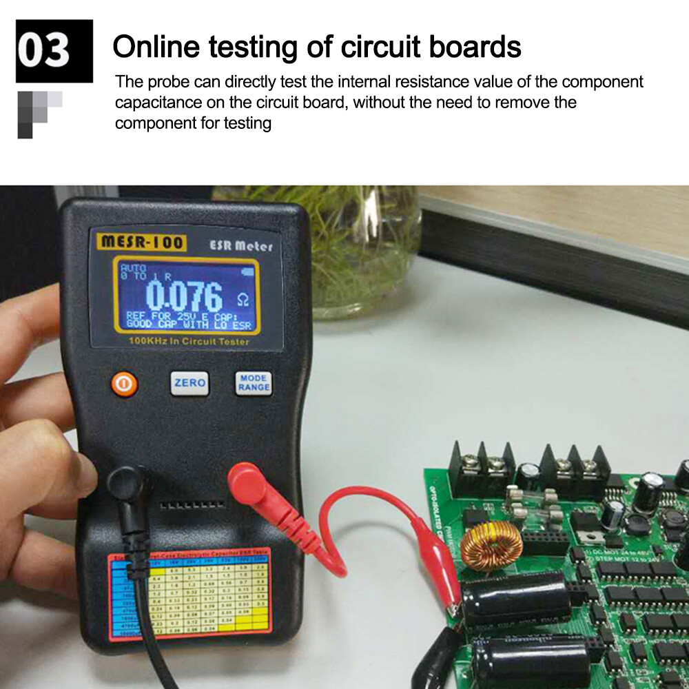 MESR-100 ESR Capacitance Ohm Meter Capacitance Internal Resistance Circuit Test