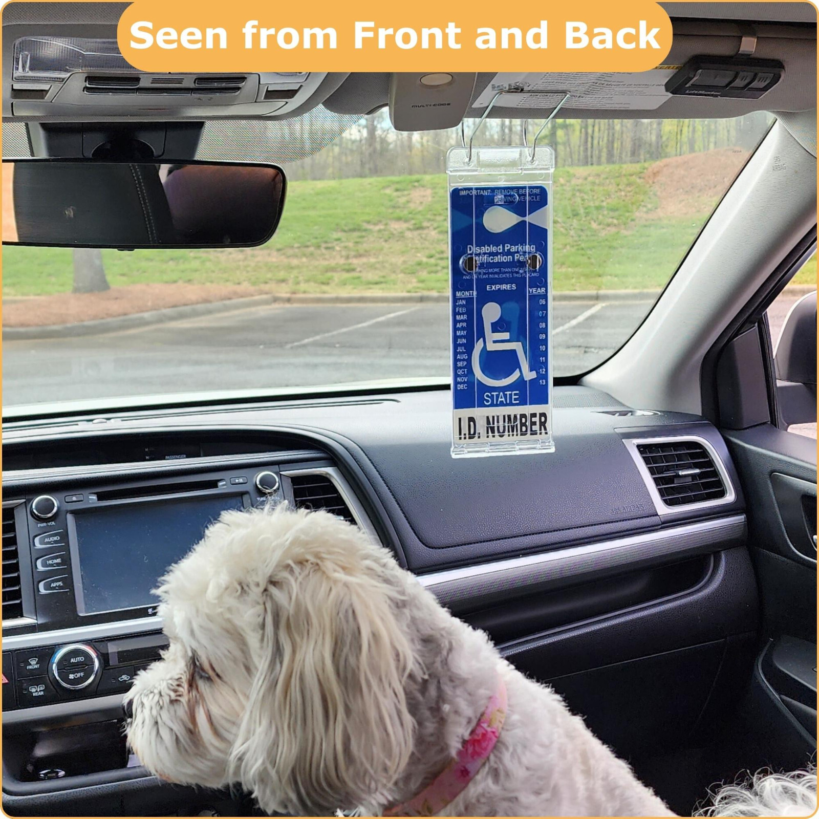 JL Safety Visortag Vertical- Best & Sturdiest Handicap Placard Holder Available!