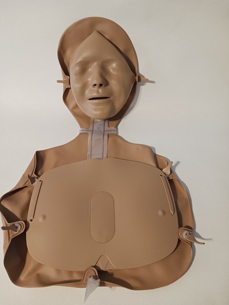 BUNDLE Laerdal Mini Anne CPR Mannequin Practice Doll w/instruct.DVD, stethoscope