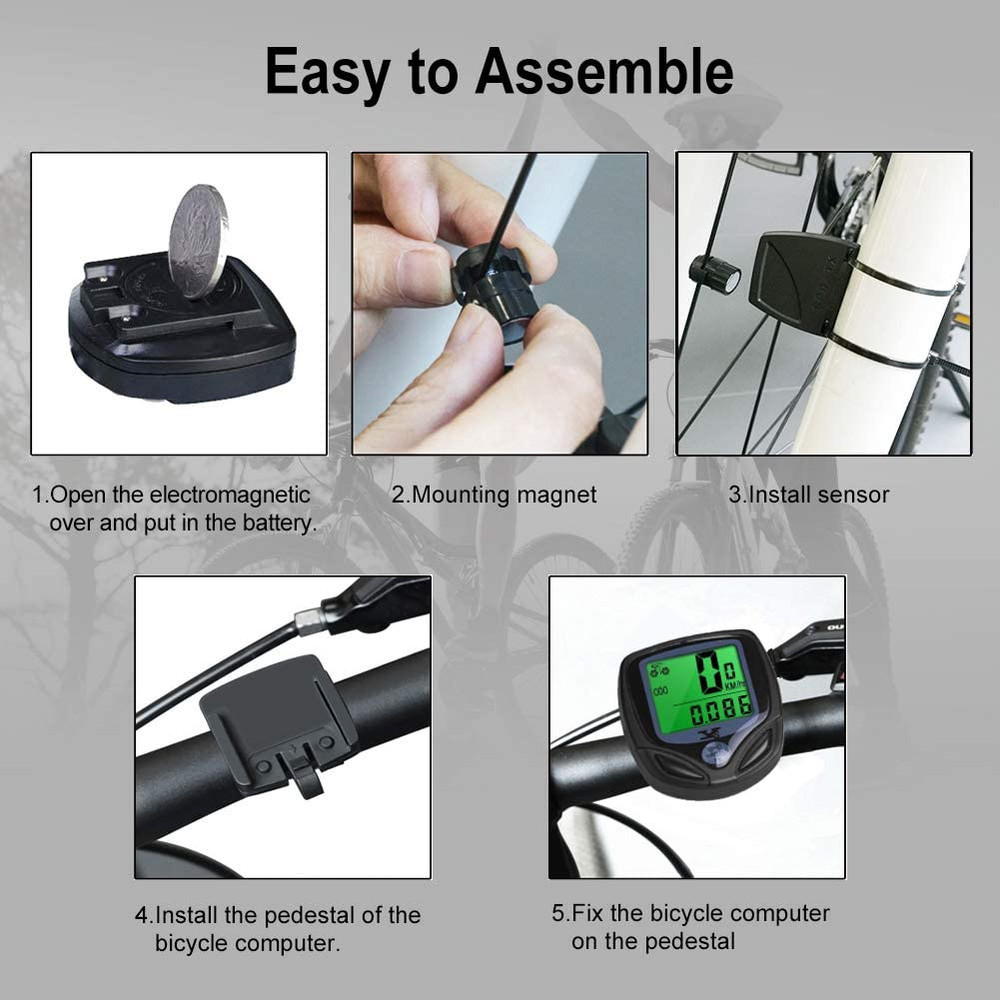 Wireless Waterproof Bike Speedometer & Odometer with LCD Display, Multi-Function