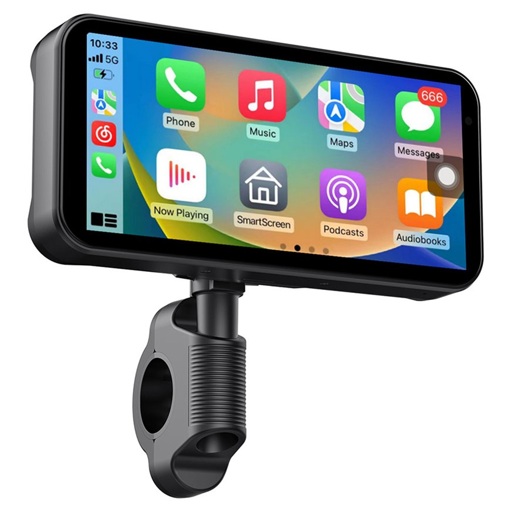 6.25" Motorcycle GPS Navigation Touch Screen Wireless CarPlay Android Auto Cam