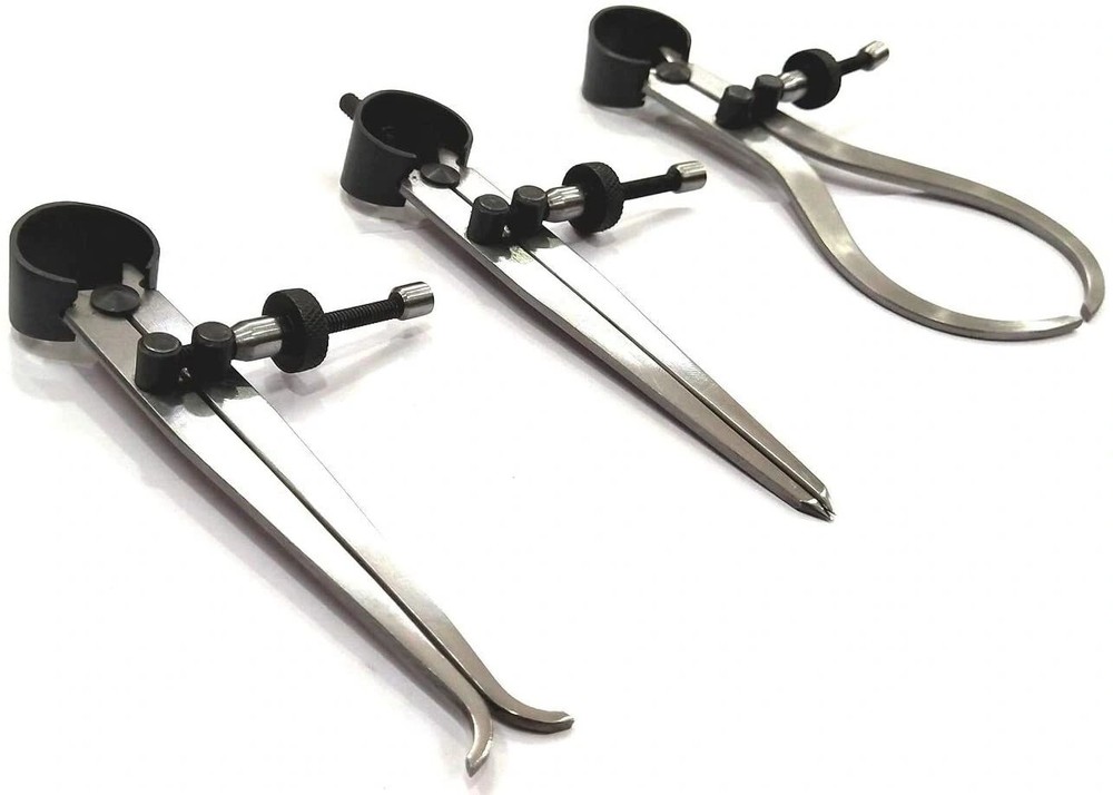 Set of 3 Pieces Spring Caliper Set - Inside, Outside & Divider Measuring Tool
