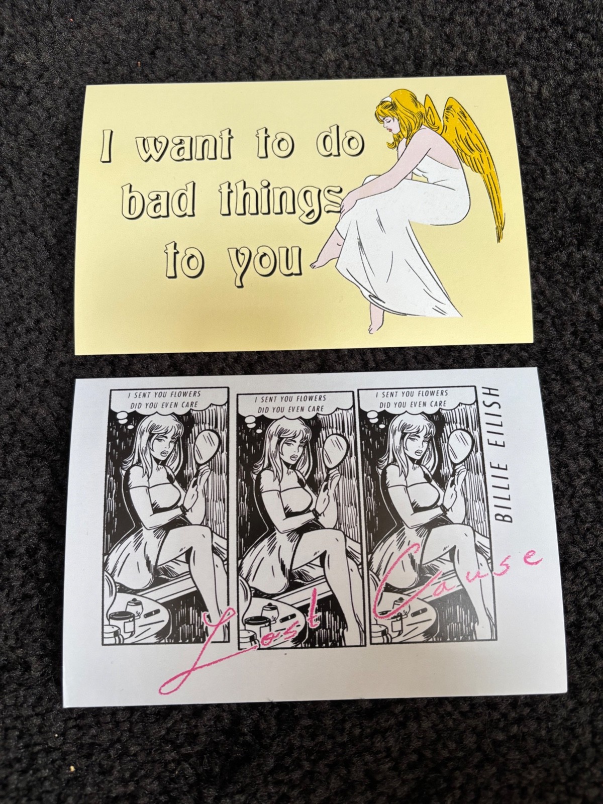 Billie Eilish - SUPER RARE I want to do bad things to you POSTCARD set! MINT!