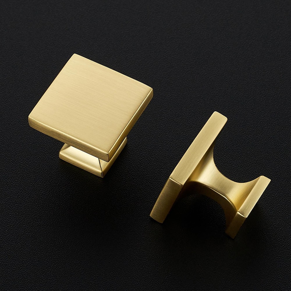 10 Pack Brushed Gold Square Cabinet Knobs Drawer Pulls Kitchen Hardware