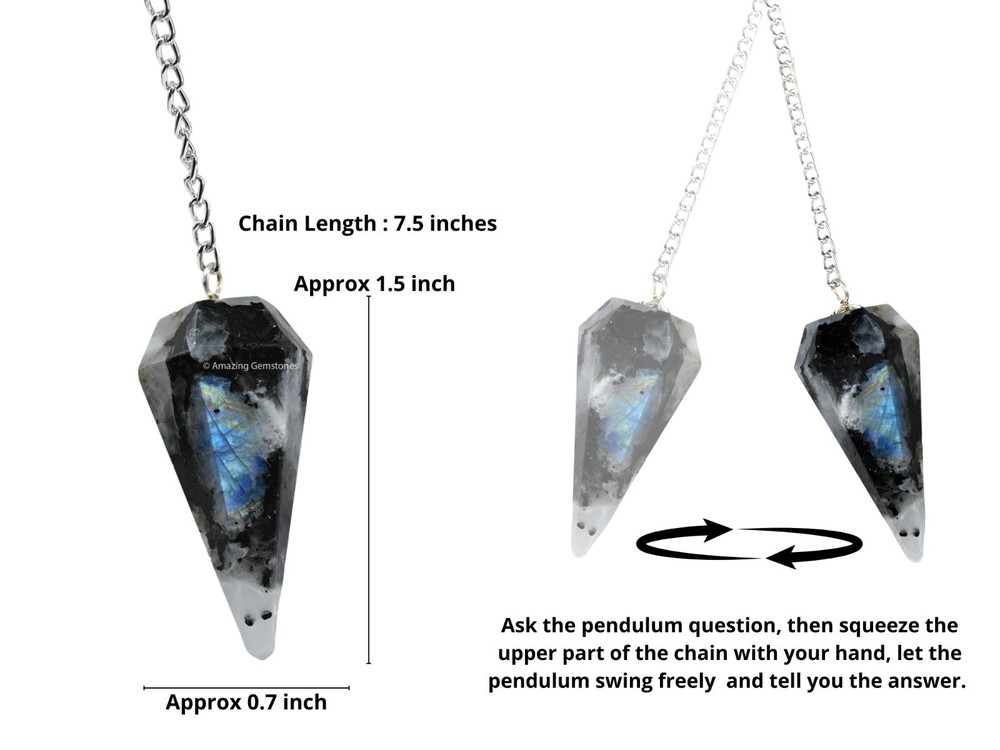 Rainbow Moonstone Dowsing Crystal Pendulum