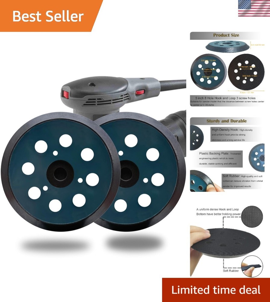 Effortless 8 Hole Hook and Loop Sanding Pad for Porter Cable Sander - Pack of 2