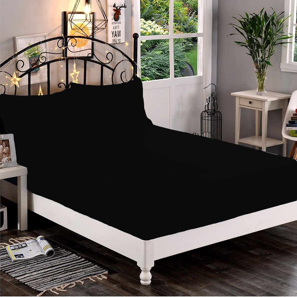 Lovely Solid Black Bedding Collection 1000/1200 TC 100% Cotton