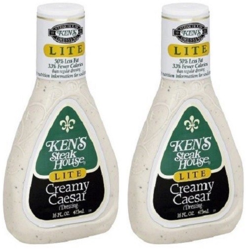 Ken's Steak House Lite Creamy Caesar Dressing 2 Bottle Pack