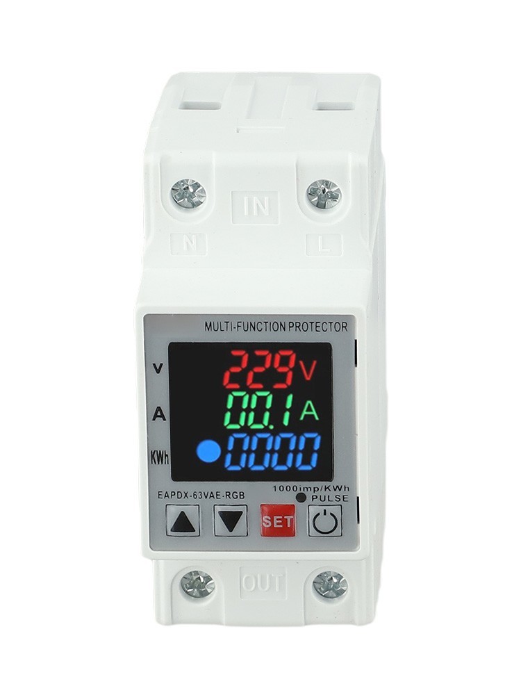 63A Adjustable Voltage Protector Relay for Din Rail with Display Function