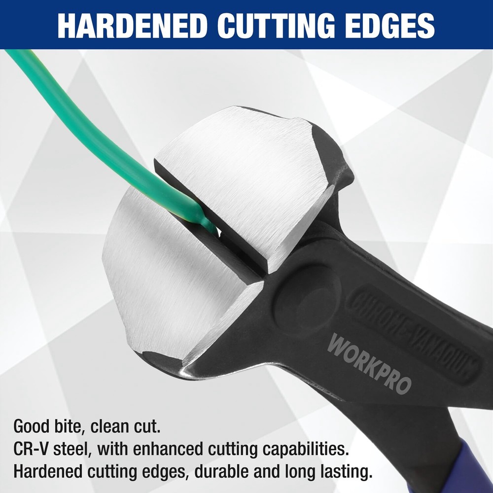 WORKPRO 7" High Leverage End Cutting Nipper Pliers Nail Puller End Cutting Plier