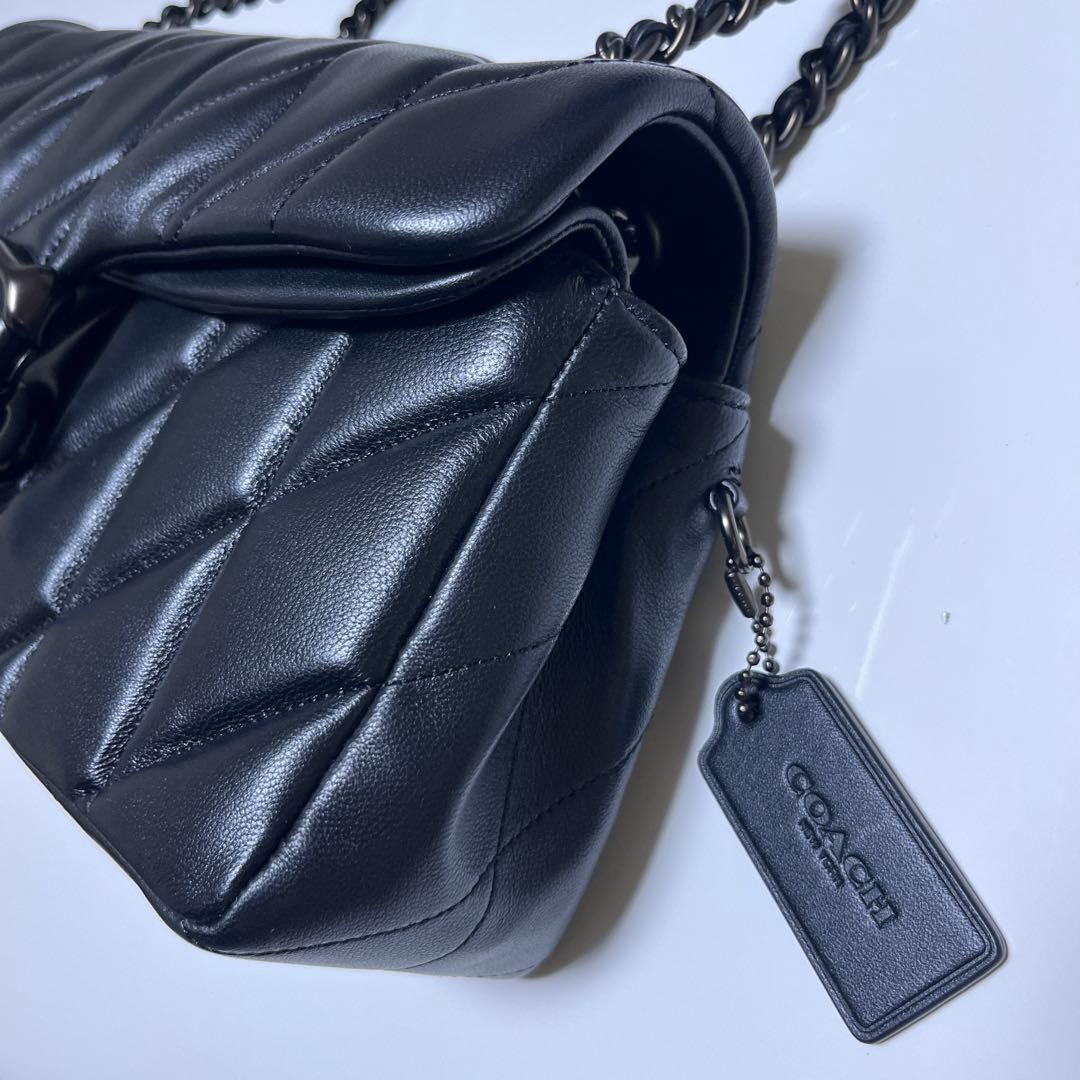 COACH CP150 Tabby 26 Quilted Shoulder Bag Leather Black/Black Silver NWT