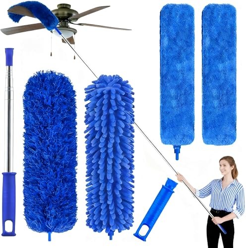 Professional Microfiber Feather Dusters for Cleaning, 6PCS 6 PCS Blue
