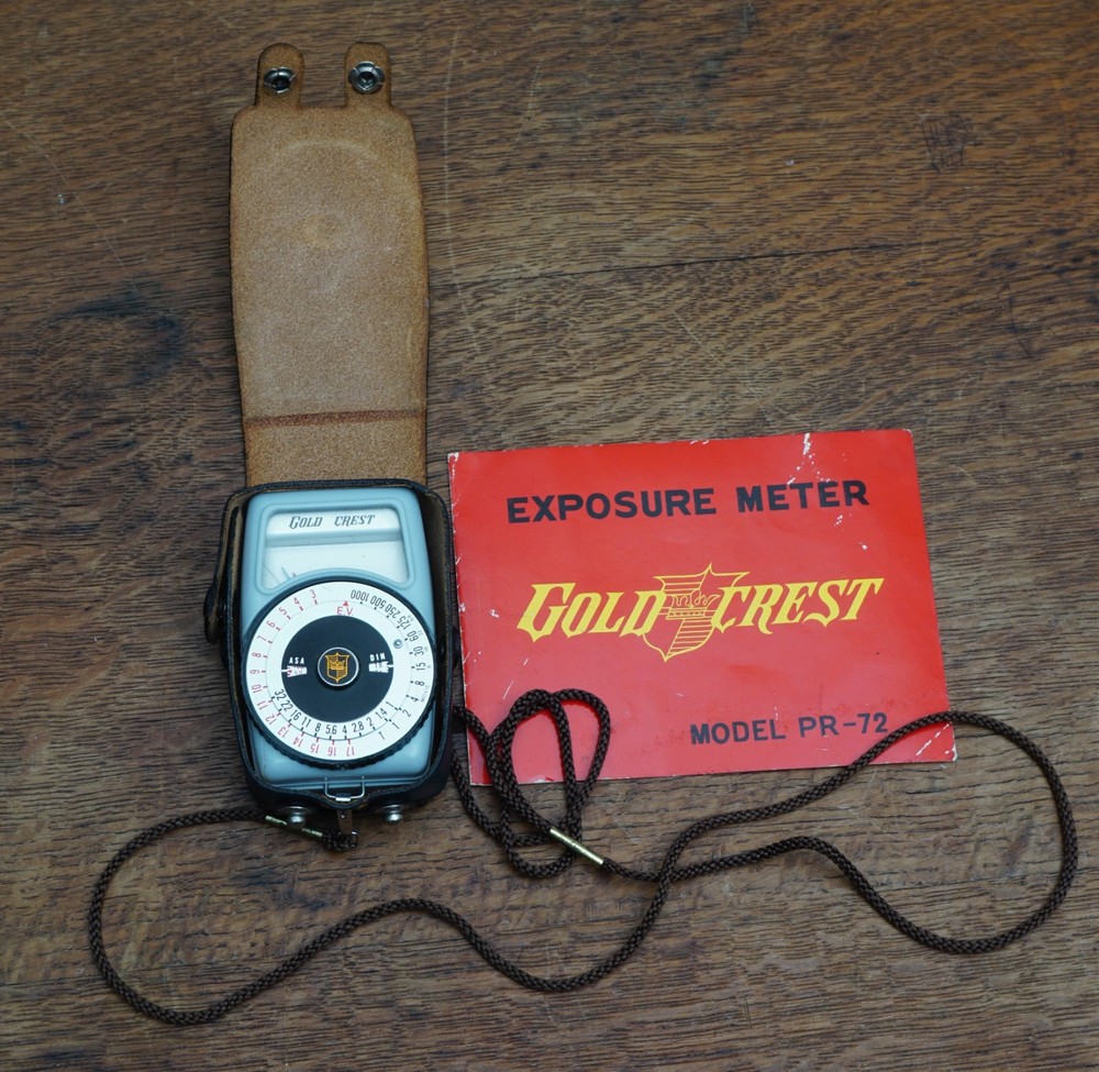 Gold Crest Exposure Meter, Model PR-72 with Instructions.