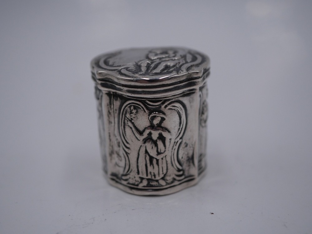 SOLID SILVER PILL BOX COUNTRY_BAS DUTCH SILVER EPOCH 18 EME