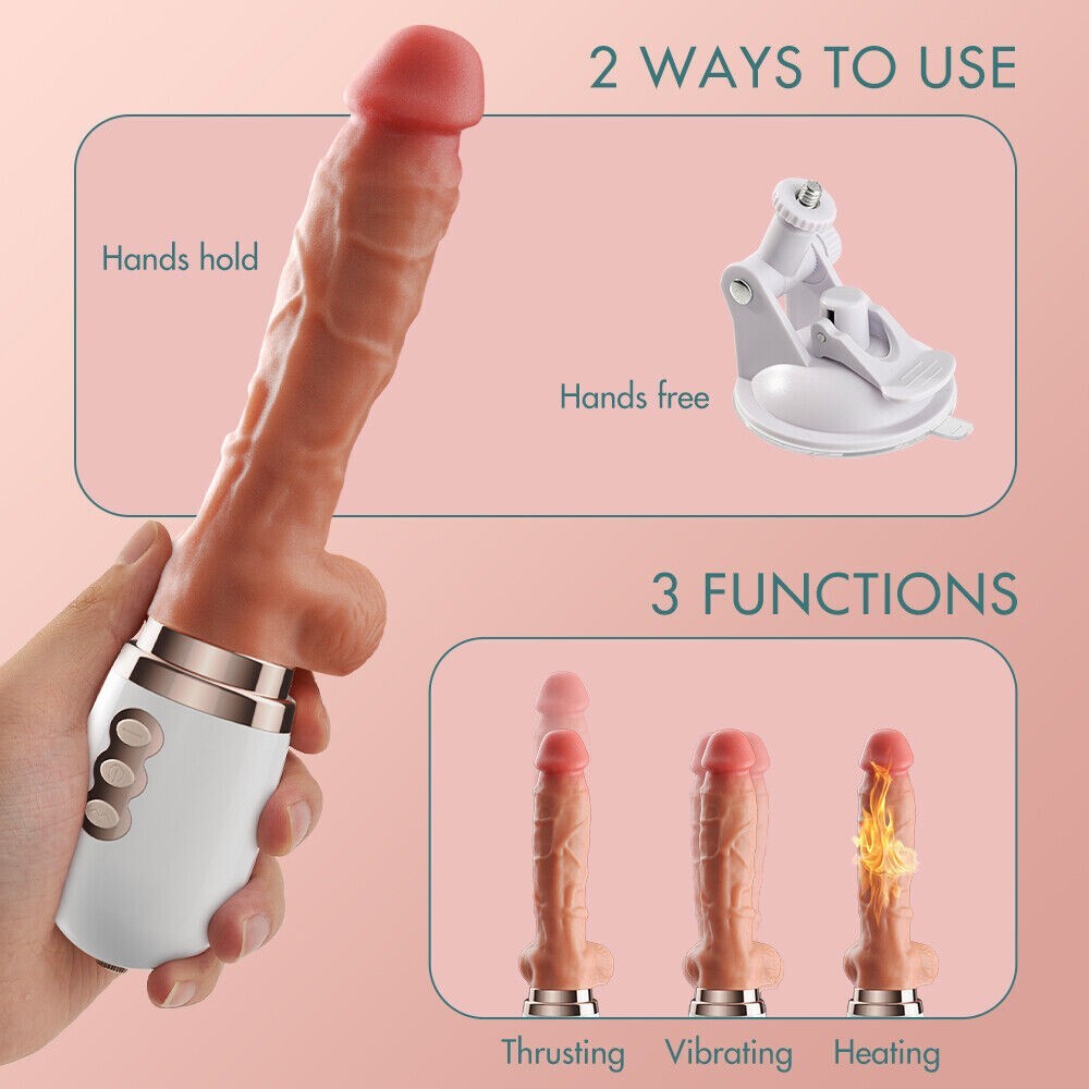 Automatic-Thrusting-Heating-Dildo-Vibrator-Hand-Free-Machine-Women-USE-Lubricant