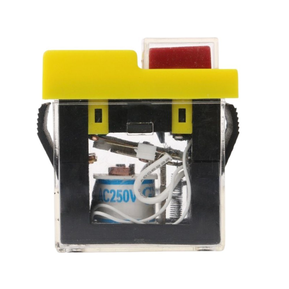 Reliable start button switch with power off and undervoltage protection