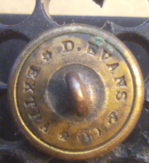 Navy Officer cuff button 1870-1918. D.Evans & Co Extra