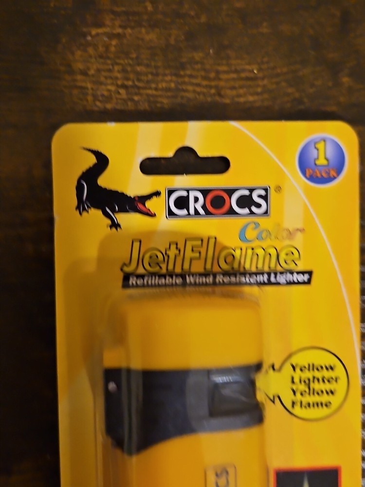 CROCS Color Jet Flame Refillable Yellow Lighter