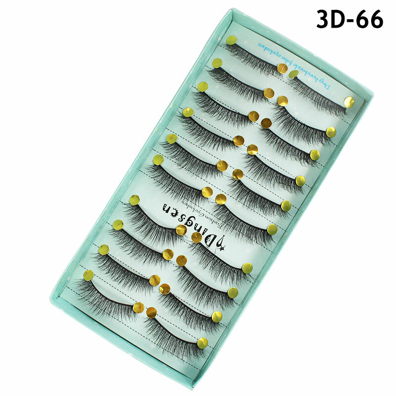 10Pair 3D False Eyelashes Wispy Fluffy Natural Soft Long False Eyelashes Makeup+