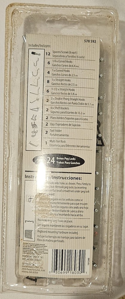 Locking Peg Hook Assortment Everbilt NIP