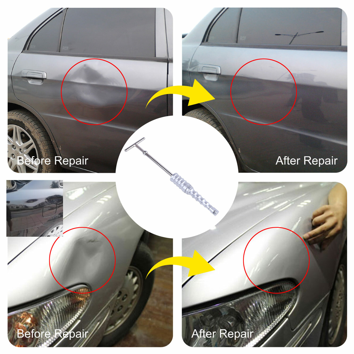 109× US PDR Tools Paintless Dent Repair Push Rods Hail Puller Lifter Hammer Tail