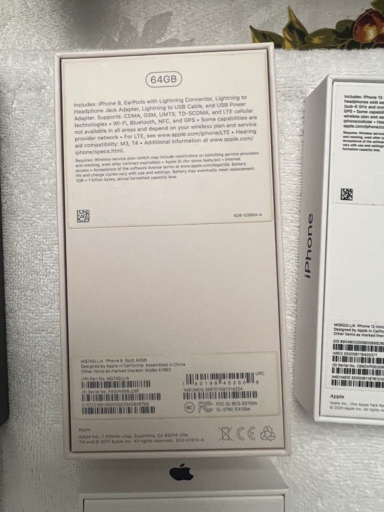 Apple iPhone 8, 8 Plus, 12 Mini, 12, & 12 Boxes