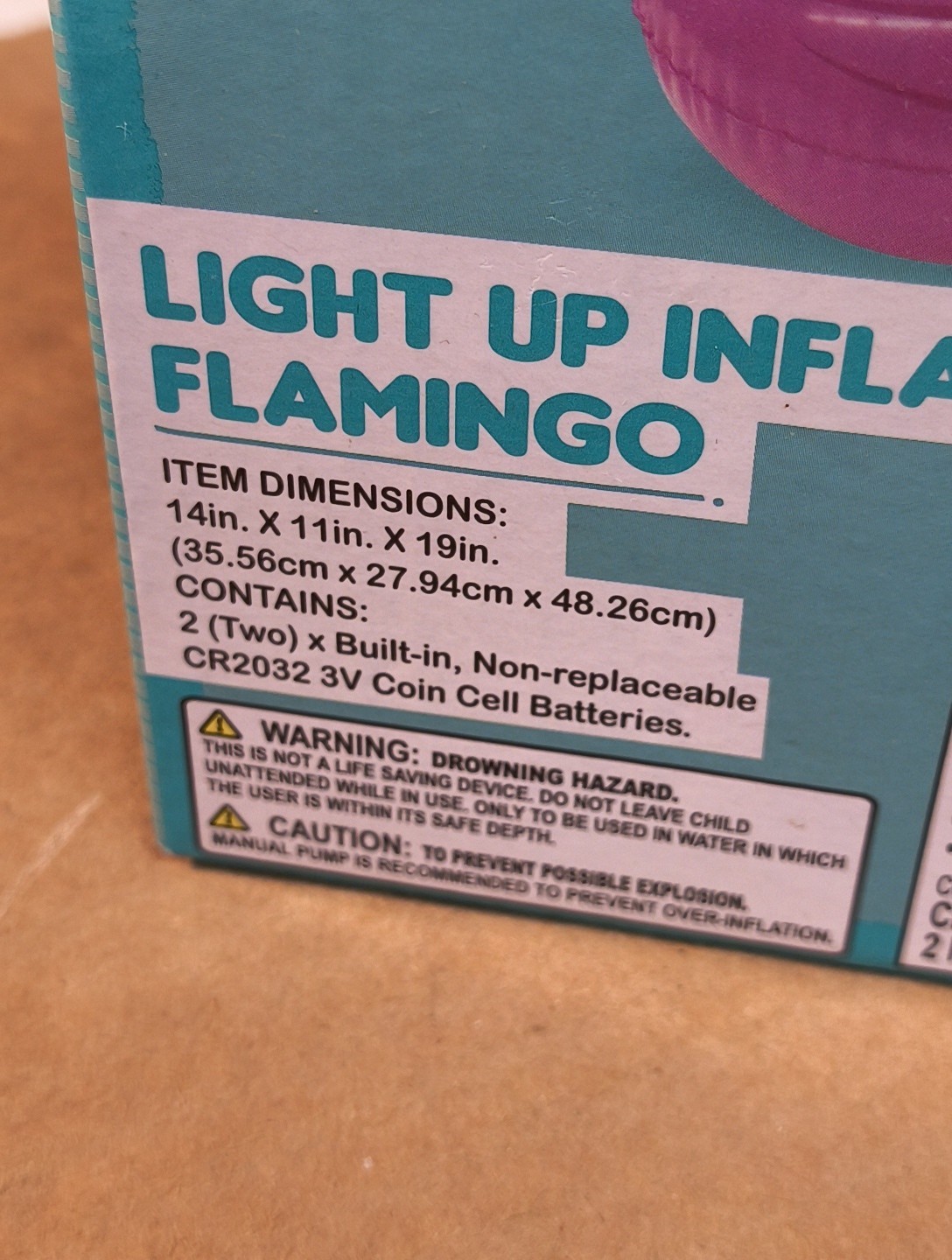 Light Up Inflatable Flamingo 14" LED Pool Light