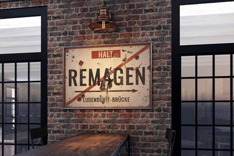 Vintage Style WW2 Remagen VE Day British Army Paratrooper War Sign