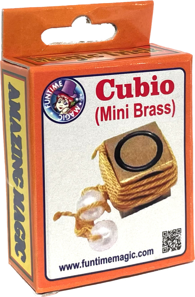 BRASS CUBIO Obedient Close Up Magic Trick Pocket Cube Slides Up & Down String
